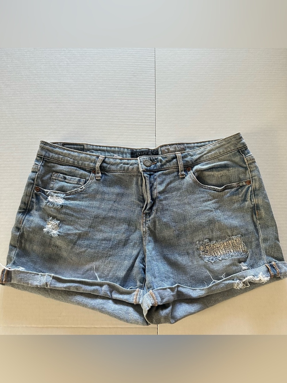 Aeropostale Light Blue Distressed Denim Shorts